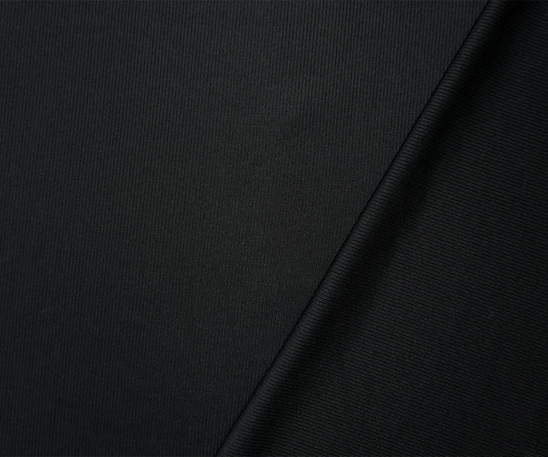 Black Famous Maker Nylon Spandex Solid Rib Knit Fabric