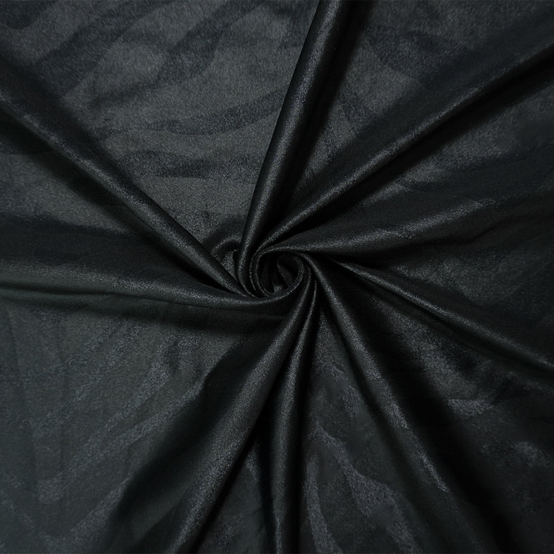 Black Famous Maker Nylon Spandex Tiger Satin Tricot Knit Fabric