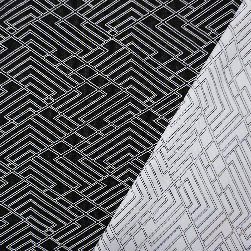 3 YD PC-White Famous Maker Nylon Spandex Geometric Jacquard Double Knit Fabric