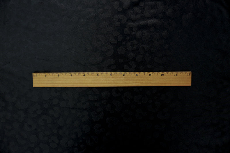 2 5/8 YD PC-Black Famous Maker Nylon Spandex Leopard Satin Tricot Knit Fabric