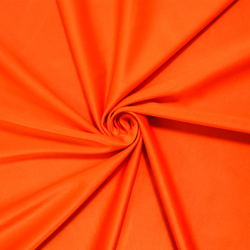 Orange Famous Maker Nylon Solid Satin Tricot Knit Yoga Fabric