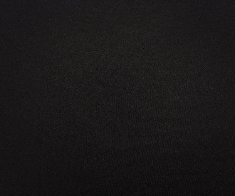 1 1/2 YD PC-Black Poly Blend Solid French Terry Knit Fabric