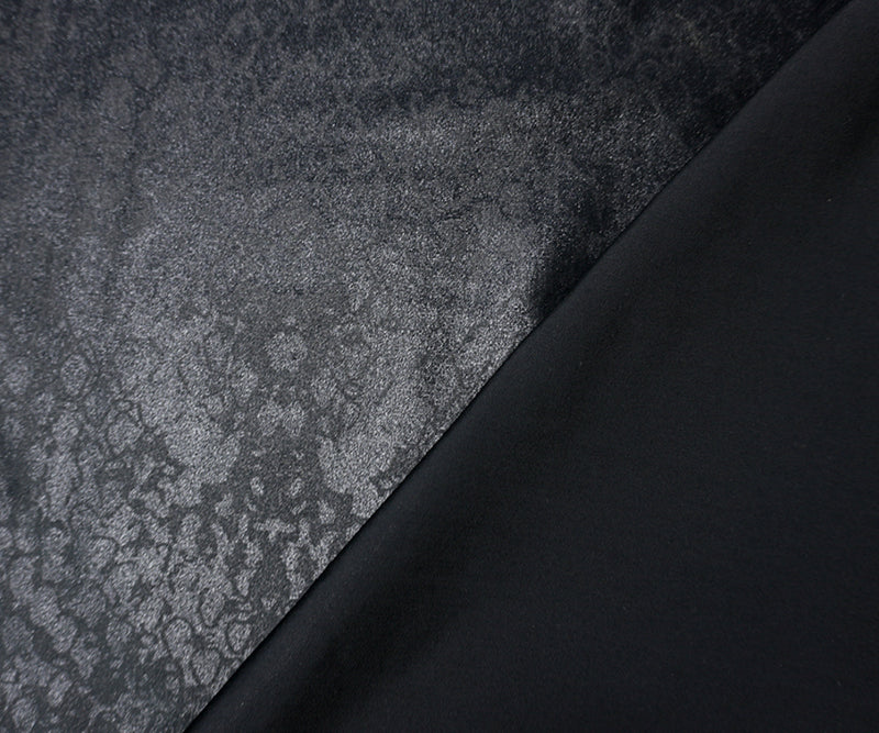 Black Famous Maker Nylon Spandex Reptile Satin Tricot Knit Fabric