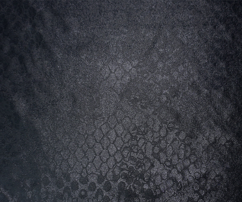 Black Famous Maker Nylon Spandex Reptile Satin Tricot Knit Fabric