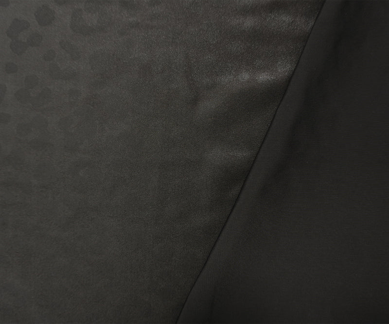 Gray Famous Maker Nylon Spandex Leopard Satin Tricot Knit Fabric
