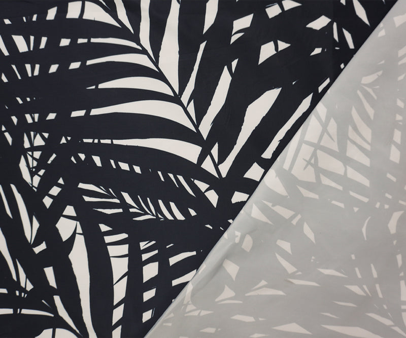 Black Palm Leaves Printed Micro Poly Boardshort Woven Fabric