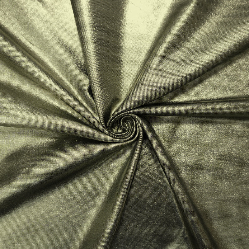 Washed Gold Famous Maker Nylon Foil Satin Tricot Knit Yoga Fabric