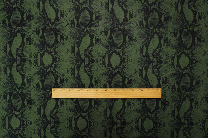 Green Famous Maker Nylon Spandex Reptile Print Tricot Knit Fabric