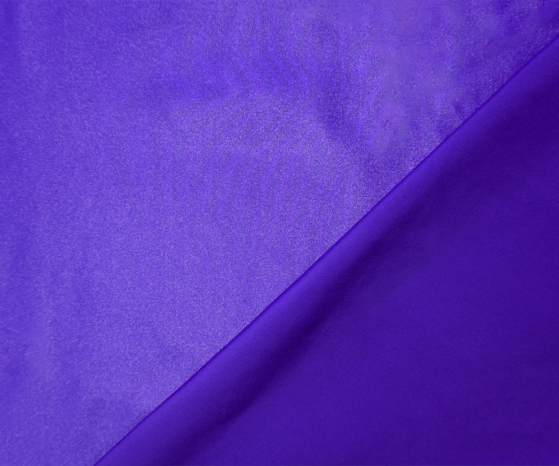 Purple Famous Maker Nylon Solid Satin Tricot Knit Yoga Fabric