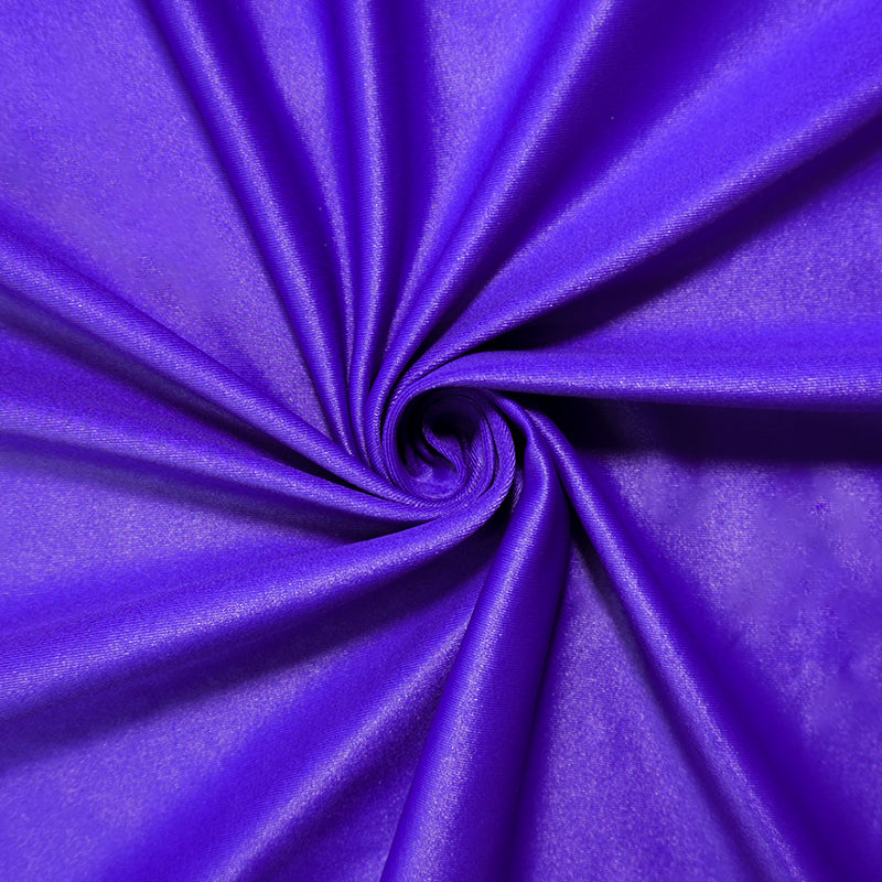 Purple Famous Maker Nylon Solid Satin Tricot Knit Yoga Fabric