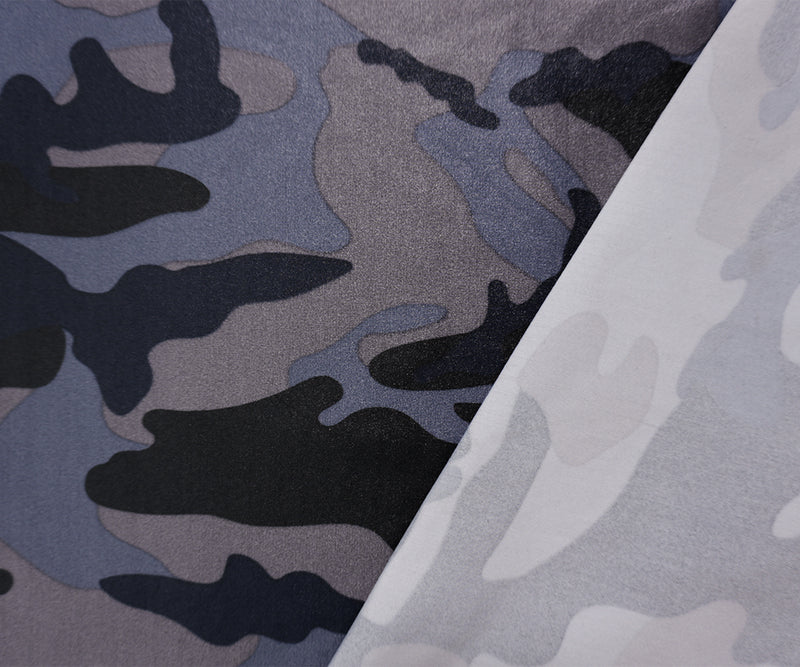 Blue-Multi Famous Maker Nylon Camo Printed Satin Tricot Knit Fabric