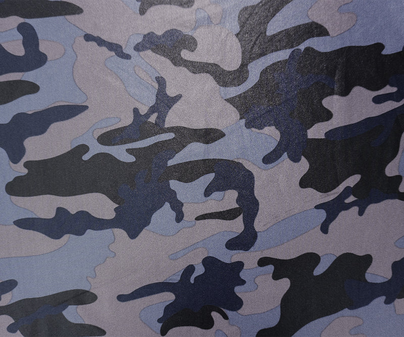 3 YD PC-Blue-Multi Famous Maker Nylon Camo Printed Satin Tricot Knit Fabric