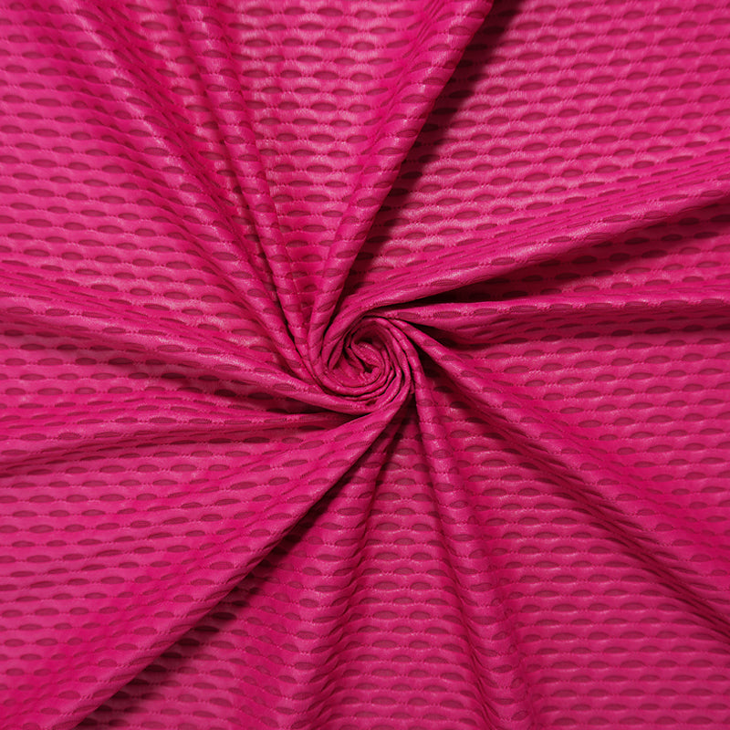 Hot Pink Famous Maker Nylon Spandex Mesh 3D Knit Yoga Fabric