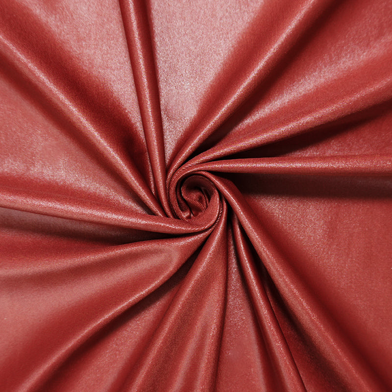 Red Famous Maker Nylon Solid Satin Tricot Knit Yoga Fabric