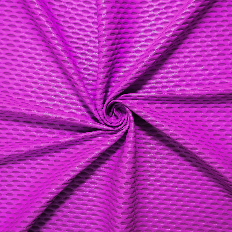 Bright Purple Famous Maker Nylon Spandex Mesh 3D Knit Yoga Fabric
