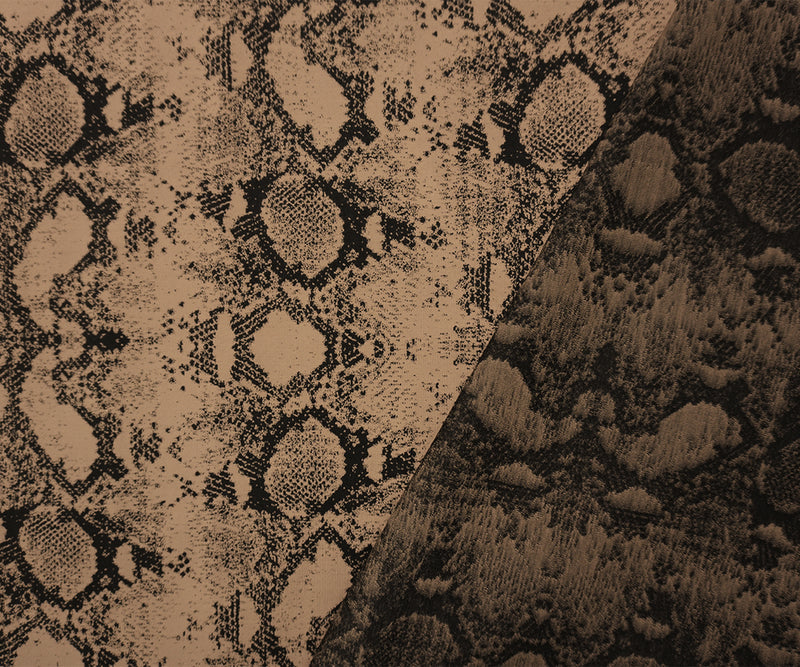 Brown Famous Maker Nylon Reptile Jacquard Double Knit Fabric