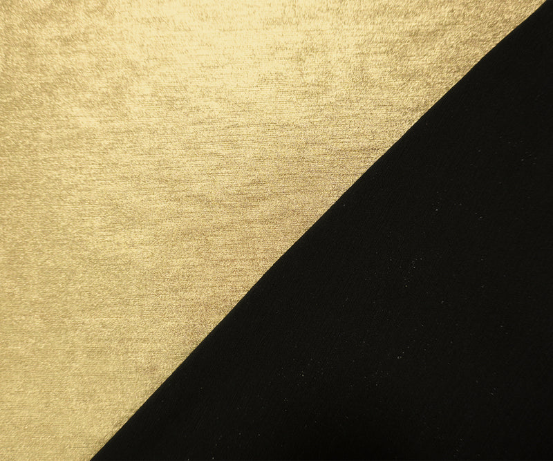 Gold Famous Maker Poly Foil Printed Onionskin Jersey Knit Fabric