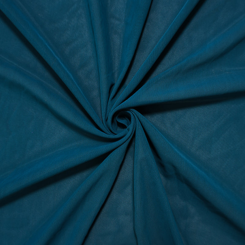 Deep Teal Famous Maker Poly Spandex Solid Mesh Knit Fabric