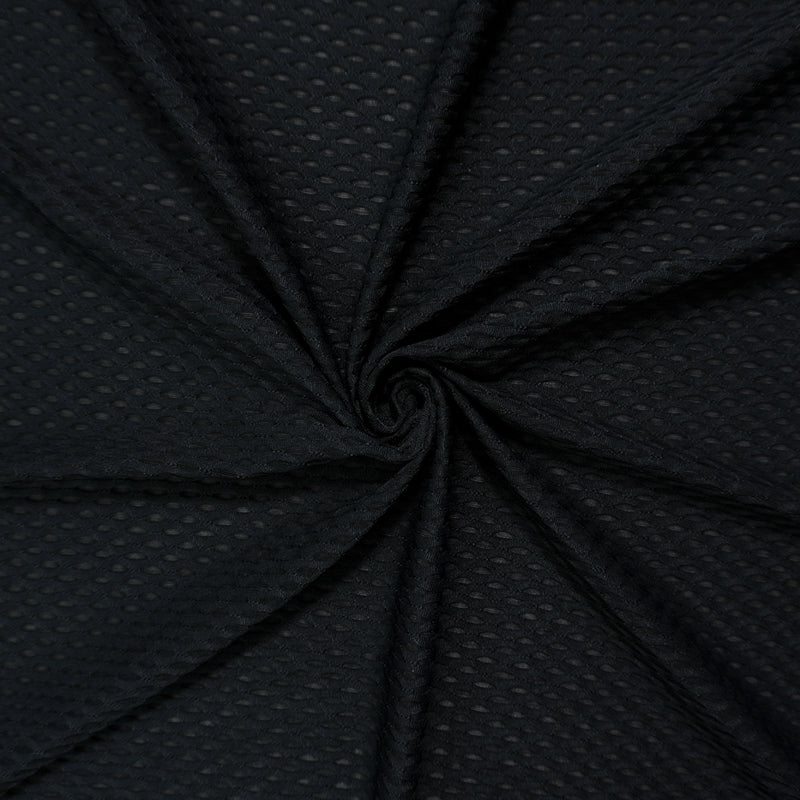 Black Famous Maker Nylon Spandex 3D Mesh Knit Yoga Fabric