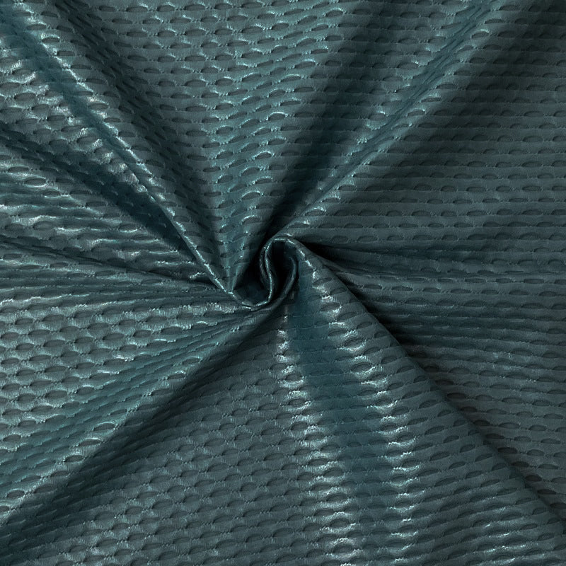 Teal Nylon Spandex Stretch Mesh Knit Famous Maker Yoga Fabric