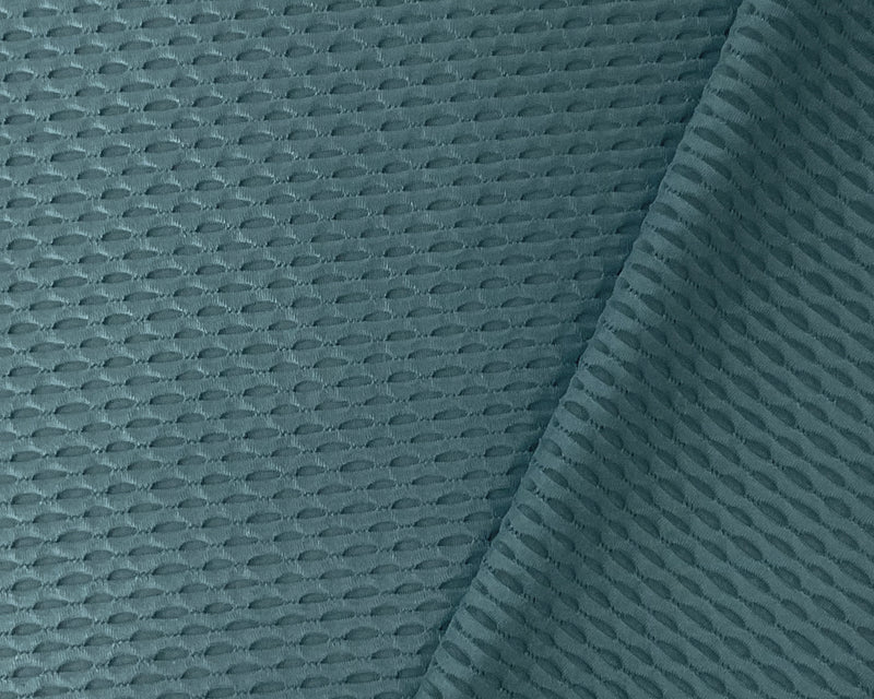 Teal Nylon Spandex Stretch Mesh Knit Famous Maker Yoga Fabric