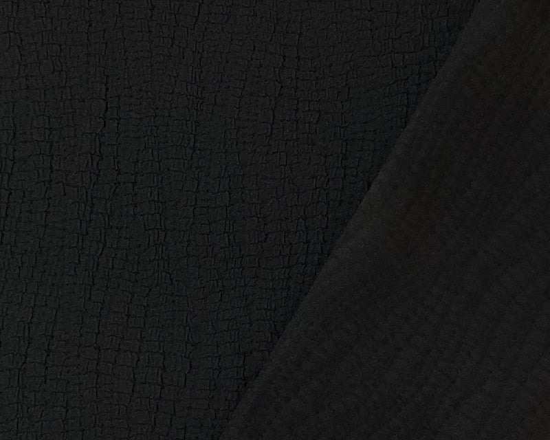 Black Nylon Spandex Stretch Texture Double Knit Famous Maker Fabric