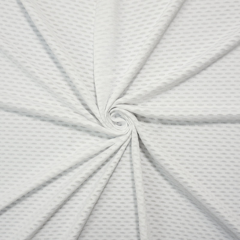 White Famous Maker Nylon Spandex 3D Mesh Knit Yoga Fabric