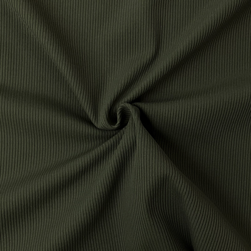 Green Nylon Spandex Stretch 2x2 Rib Knit Famous Maker Fabric