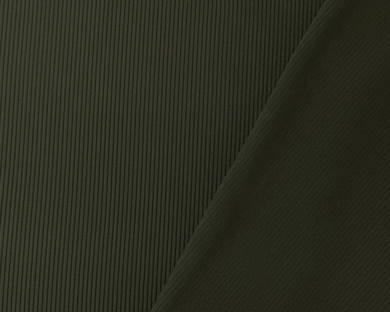 Green Nylon Spandex Stretch 2x2 Rib Knit Famous Maker Fabric