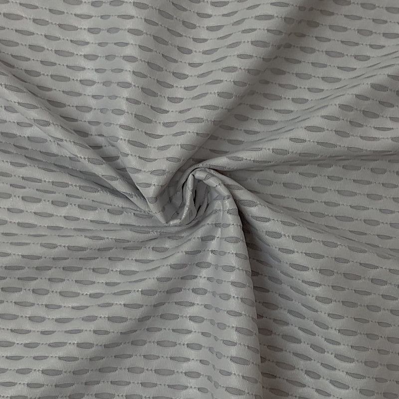 Gray Nylon Spandex Stretch Mesh Knit Famous Maker Yoga Fabric