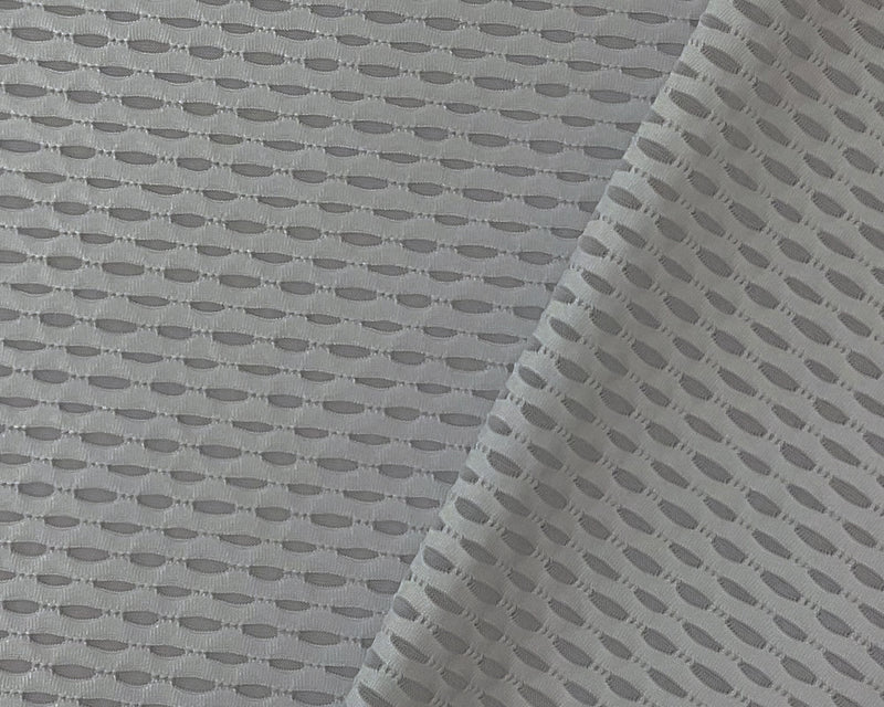 Gray Nylon Spandex Stretch Mesh Knit Famous Maker Yoga Fabric