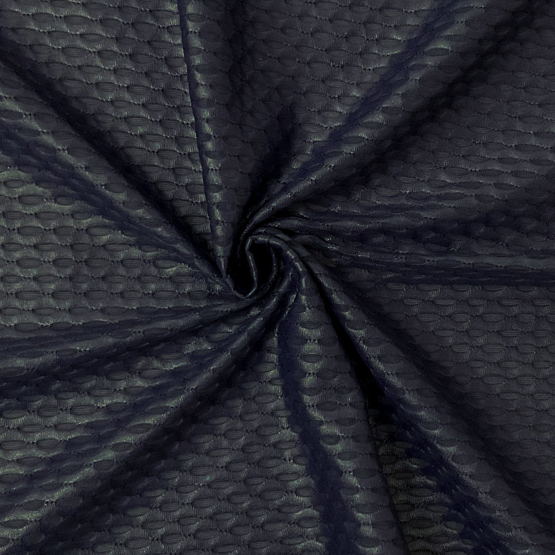 Dark Blue Nylon Spandex Stretch Mesh Knit Famous Maker Yoga Fabric