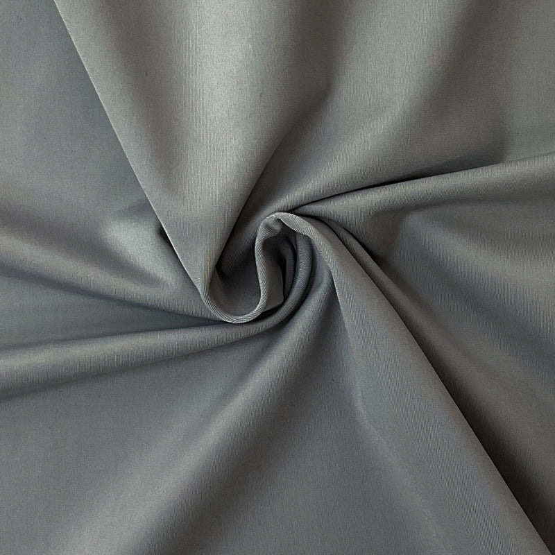 Gray Nylon Solid Satin Tricot Knit Famous Maker Yoga Fabric