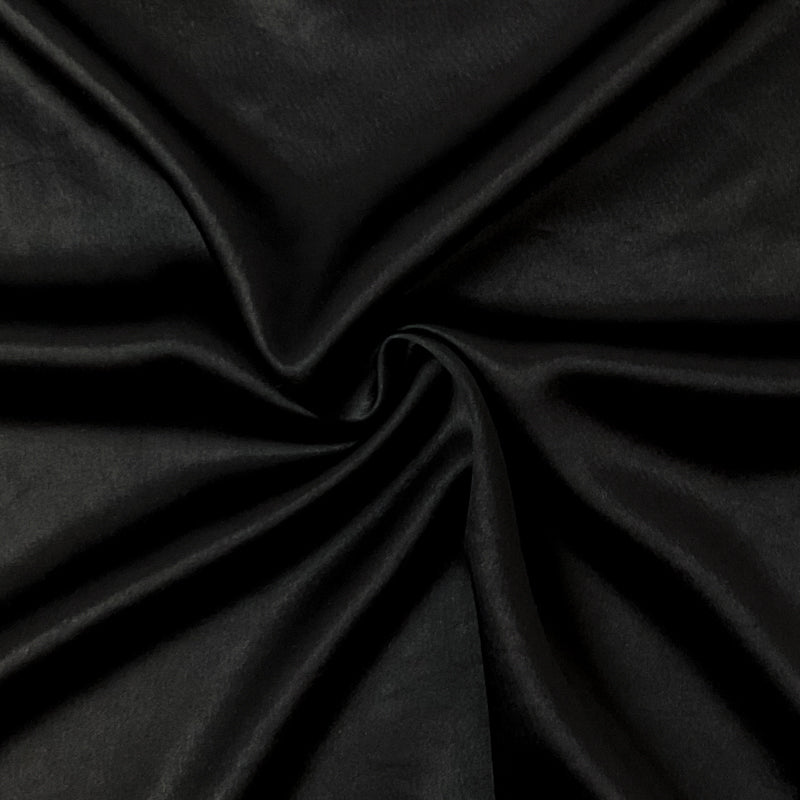 Black Acrylic Spandex Stretch Solid Satin Woven Fabric