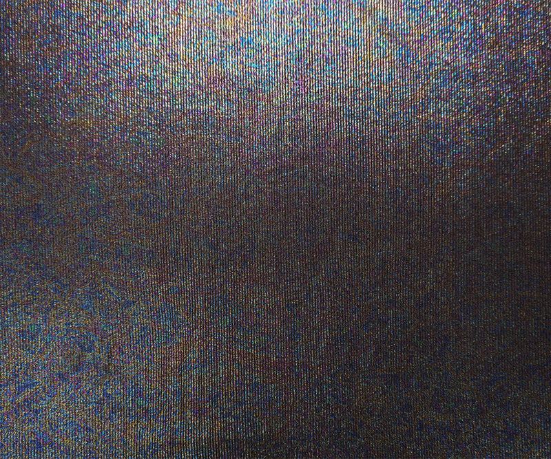 1 1/8 YD PC-Iridescent-Multi Famous Maker Poly Foil Print Rib Knit Fabric
