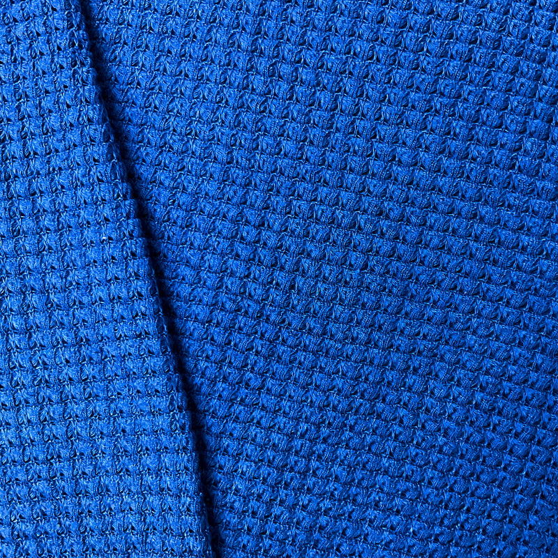 2 5/8 YD PC-Blue Rayon Spandex Stretch Patterned Waffle Knit Fabric