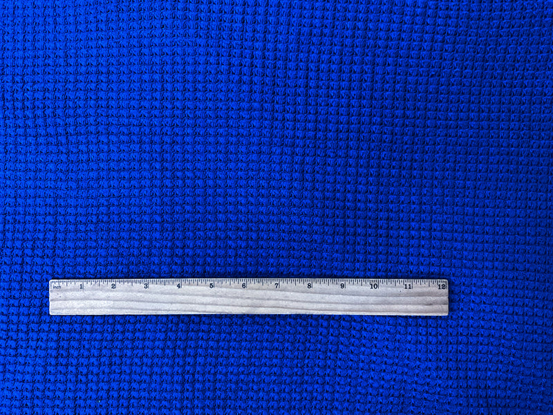 2 5/8 YD PC-Blue Rayon Spandex Stretch Patterned Waffle Knit Fabric