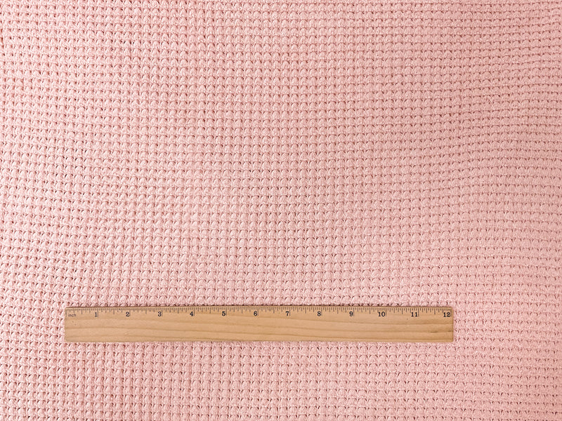 5 YD PC-Apricot Pink Rayon Stretch Patterned Waffle Knit Fabric