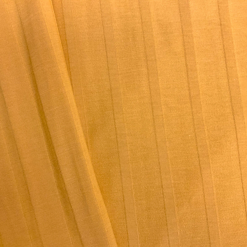Yellow Poly Rayon Spandex Stretch Rib Knit Fabric