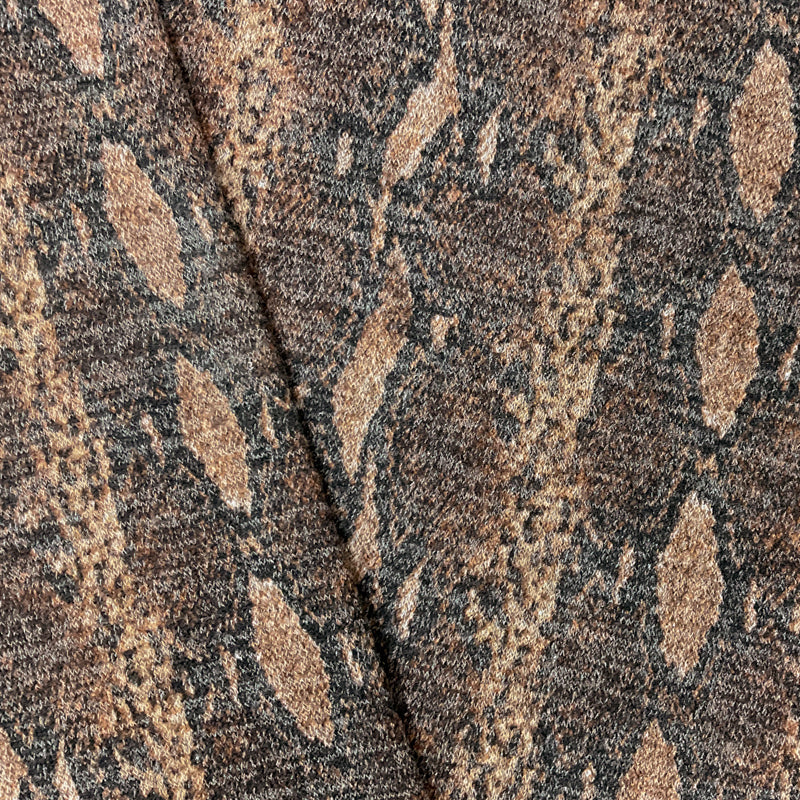 Brown-Black Poly Stretch Reptile Brush Face Jersey Knit Fabric