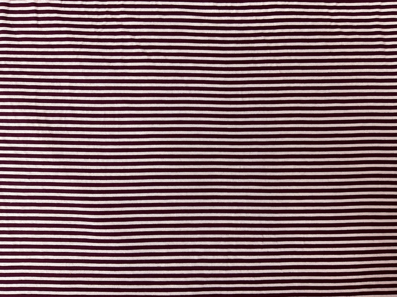 1 YD PC-Brown-White Rayon Spandex Stripe Jersey Knit Fabric