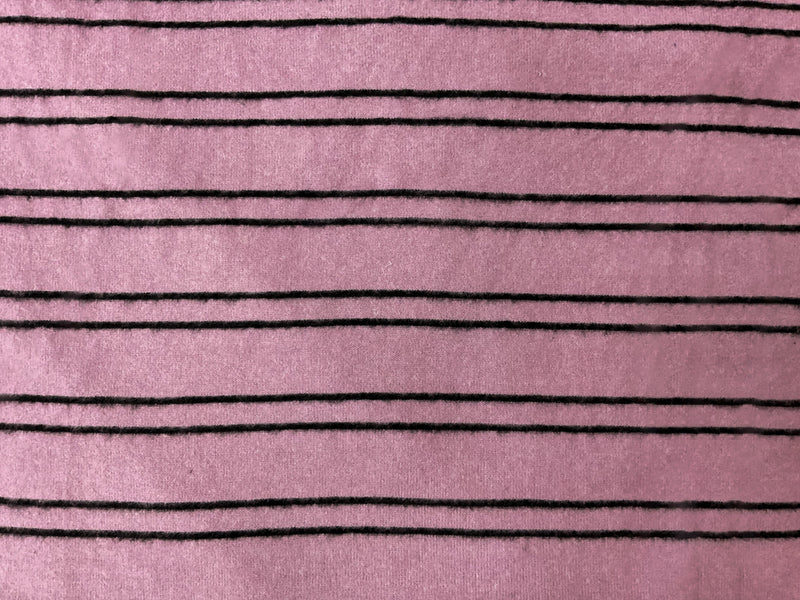 Purple Rayon Poly Spandex Stripe Brushed Face Jersey Knit Fabric