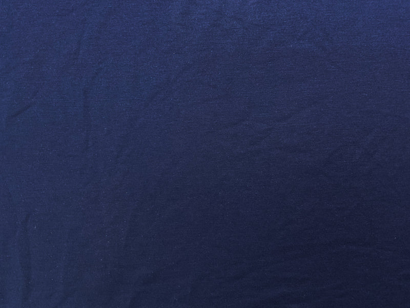 2 YD PC-Navy Blue Poly Cotton Spandex Solid Baby French Terry Knit Fabric