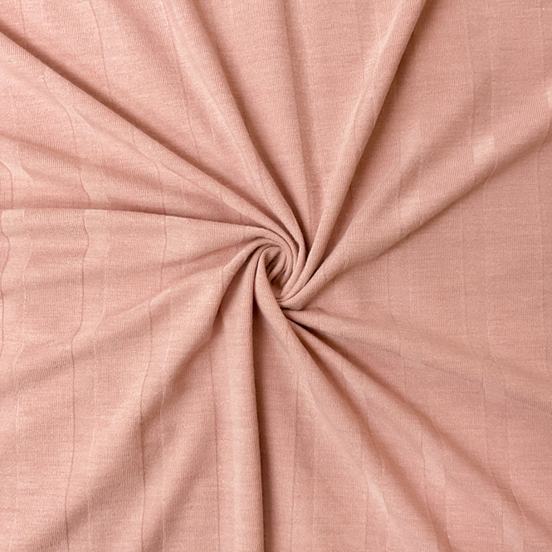 Pink Poly Rayon Spandex Stretch Solid Wide Rib Knit Fabric
