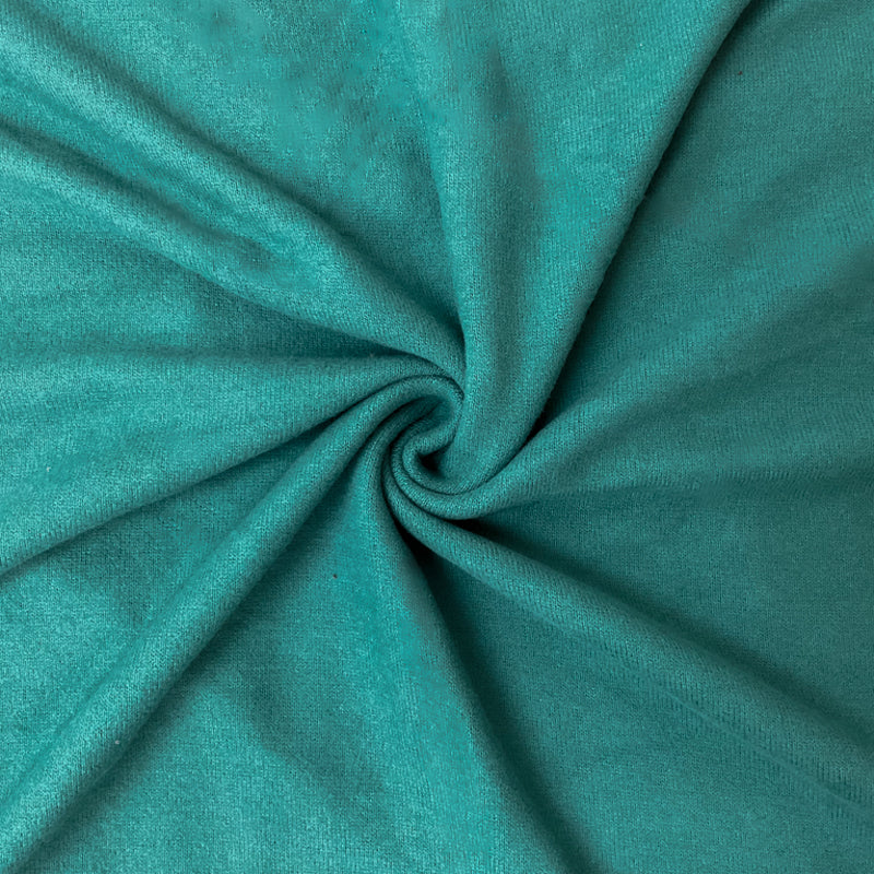 Green Rayon Poly Spandex Solid Brushed Face Jersey Knit Fabric