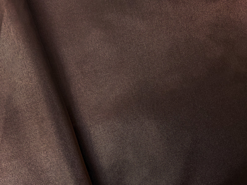 1 1/4 YD PC-Deep Brown Poly China Silk Solid Lining Woven Fabric