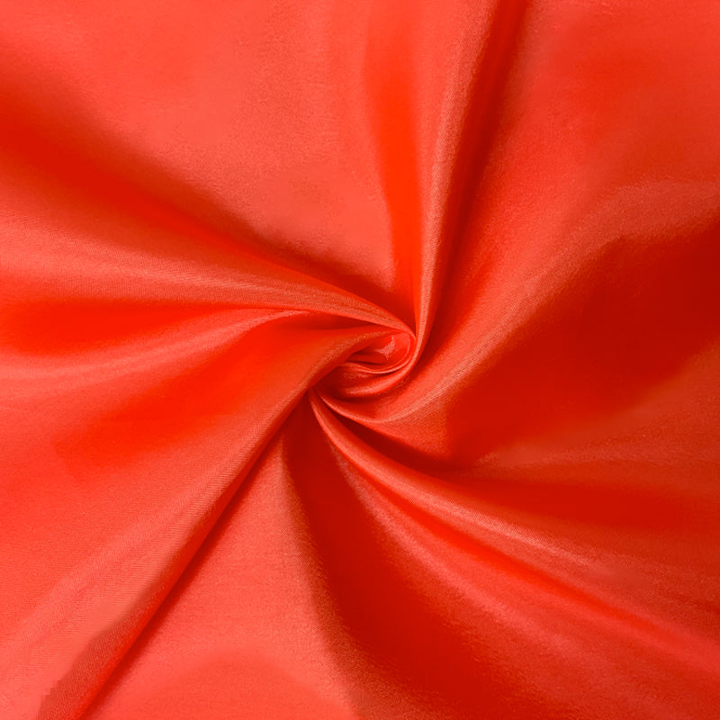 Bright Orange Poly China Silk Solid Lining Woven Fabric