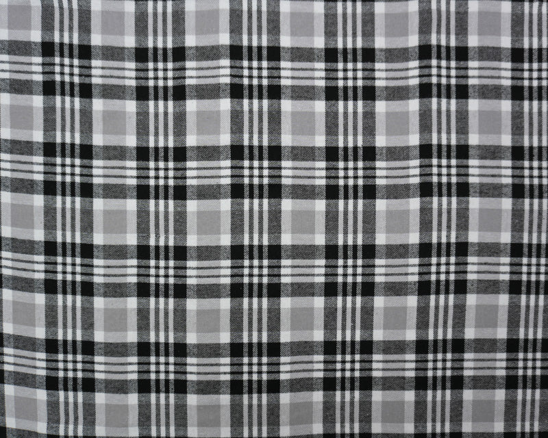 2 YD PC-Gray Multi Yarn Dyed Plaid Flannel Fabric