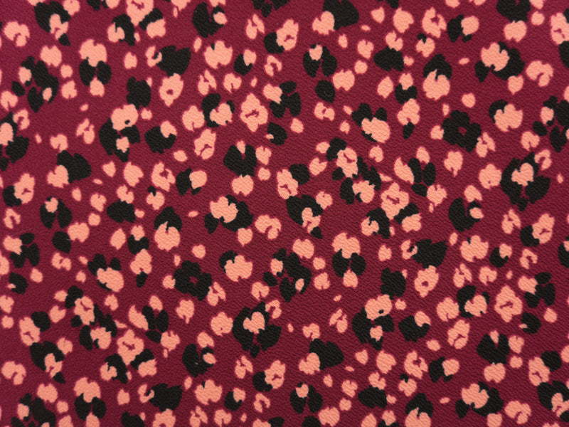 Red-Coral Poly Abstract Chevron Liverpool Double Knit Fabric