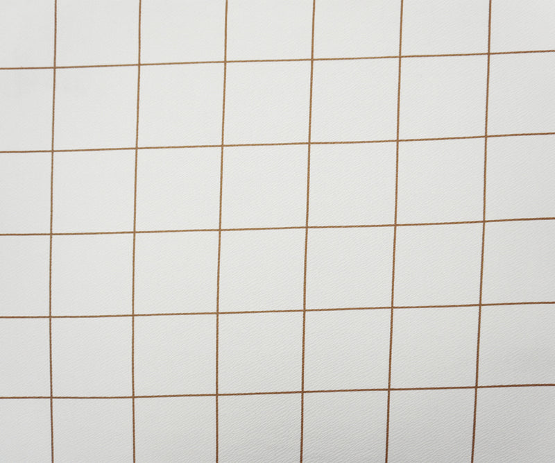 White-Brown Poly Check Printed Liverpool Double Knit Fabric